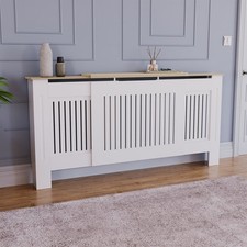 Vida Designs Arlington White Modern Radiator Cover Wood MDF Cabinet Grill