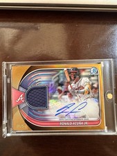 Ronald Acuna Jr 2025 Bowman Chrome Autograph Relic Gold Game Worn Patch /50