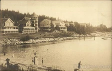 Boothbay Harbor, Maine ME View of Harbor Original Vintage Real Photo RPPC