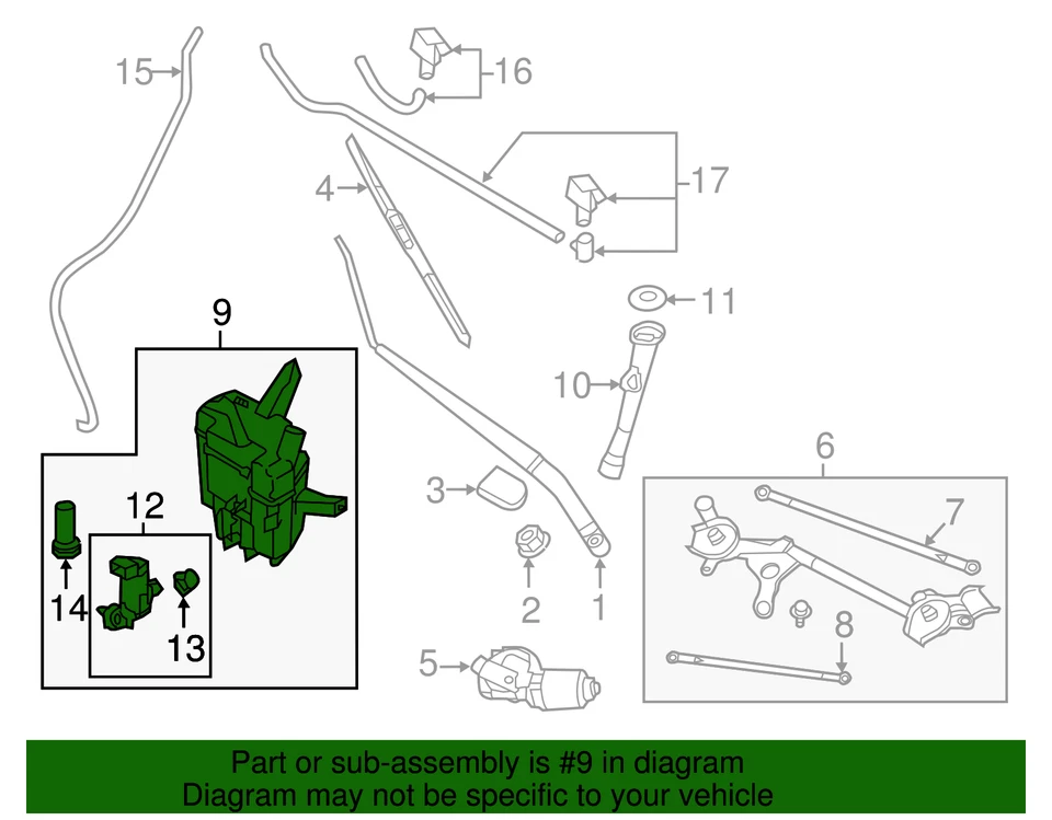 Depósito de lavadora de parabrisas Quest original Nissan 2012-2017 28910-1JA0A Foto 3 de 3