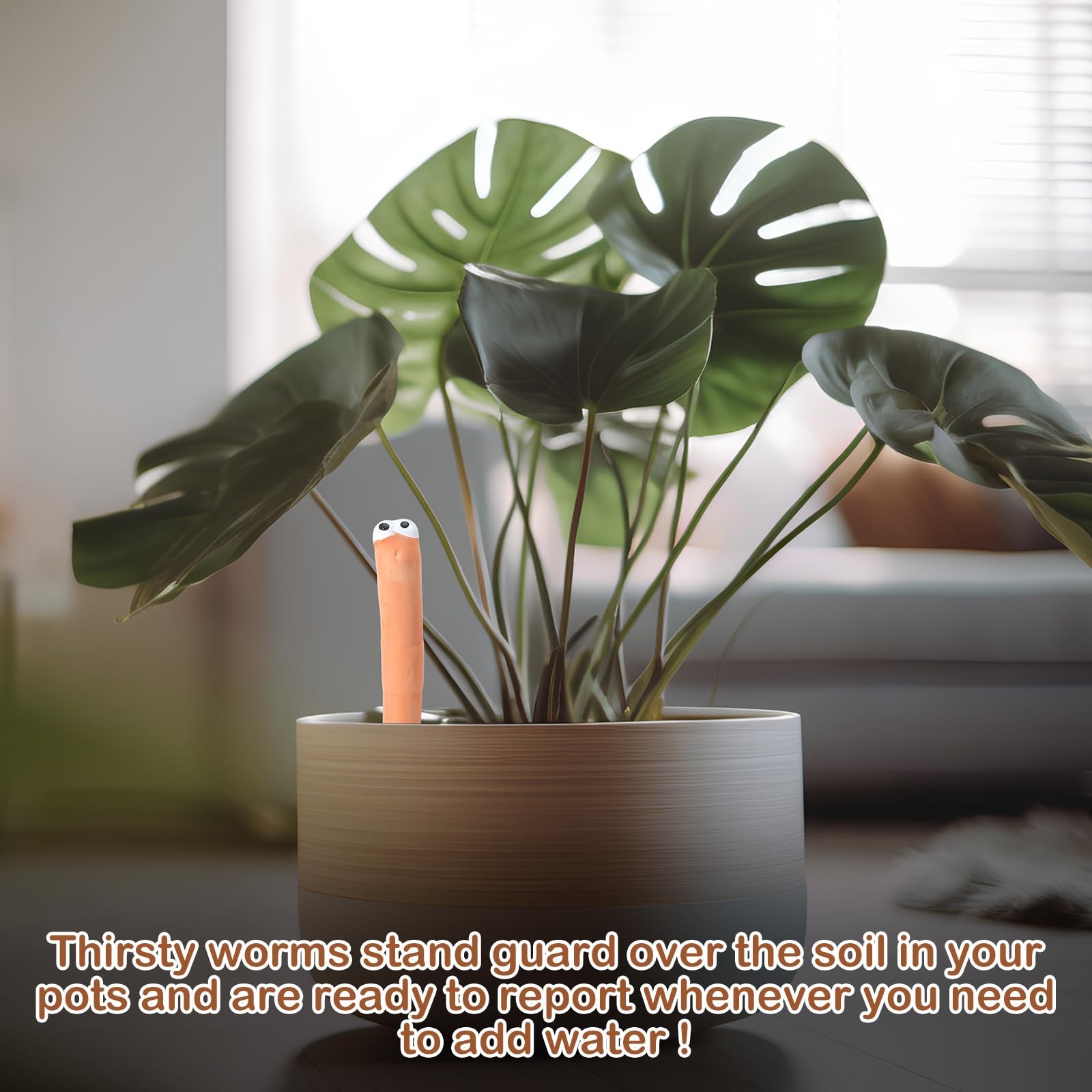 6 Pcs Water Sensor Ceramic Worm The Potting Shed Worm Water Sensor Plant Deco...