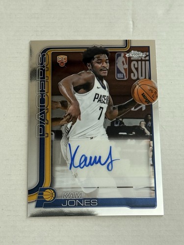 Kam Jones 2025-26 Topps Chrome Rookie Auto #TCAR-KJ Indiana Pacers RC