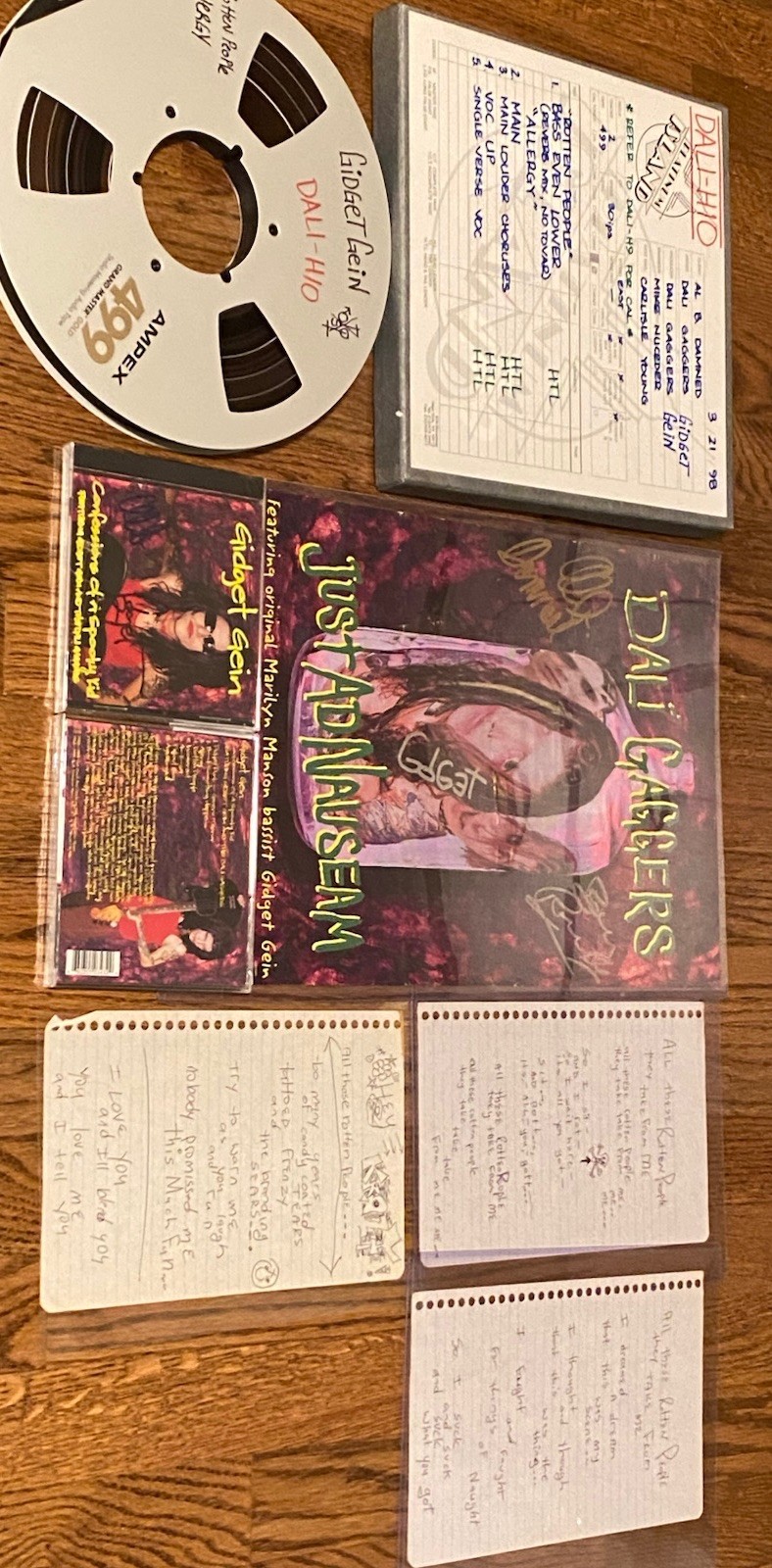 Gidget Gein 1997 Master Tape for Rotten People-Song for Manson &Lyrics w/Poster