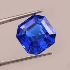 10ct + Natural Ceylon Blue sapphire Ascher cut Gemstone Certified Sapphire