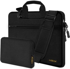 Laptop Shoulder Bag 13-14 inch with Small Case, Black for Your Devices