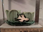 Planter McCoy Pottery Green Double Tulip w/ White & Black Swallow Bird Vintage