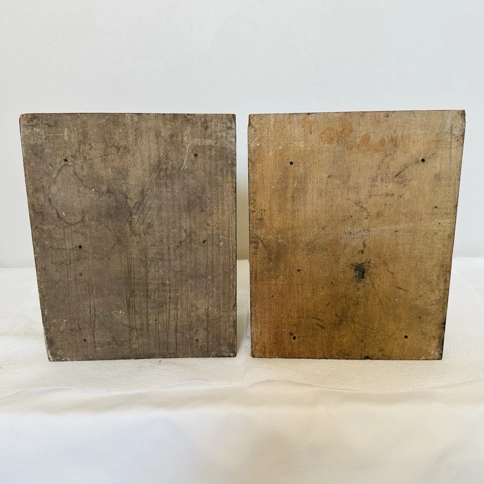 2 Antique Wooden Corbels from 1915 House Bookends 9" x 5" x 7" Cottagecore Decor - Image 4 of 4