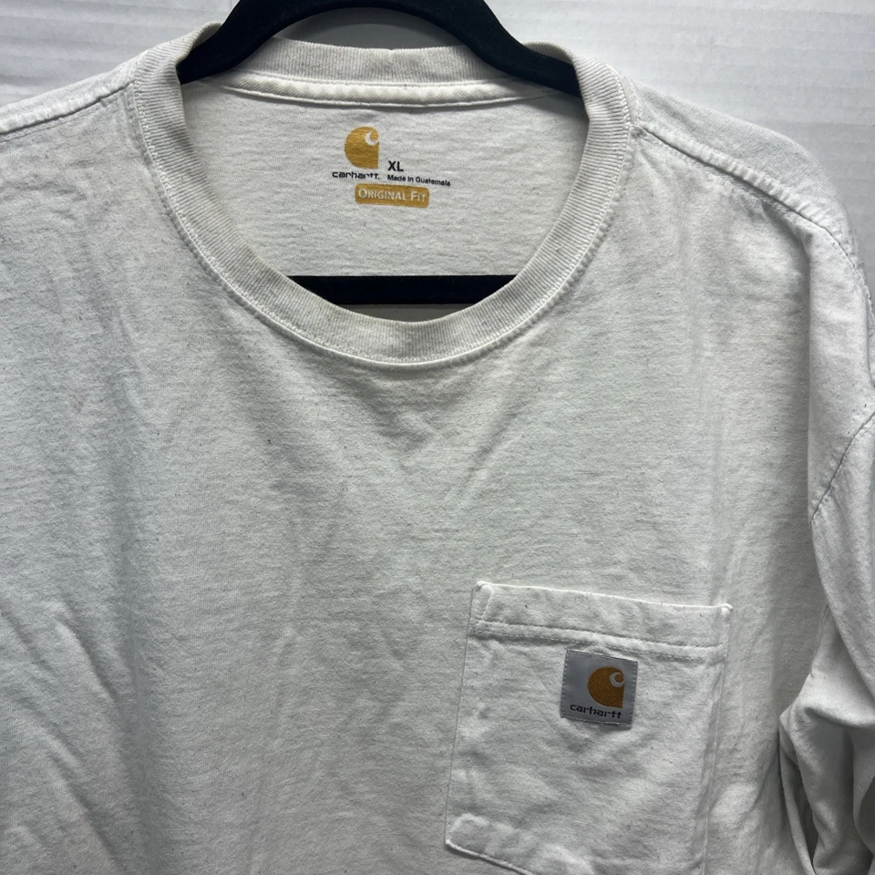 Carhartt Shirts Mens XL Original Fit White Long Sleeve Pocket Lot of 2 - Image 4 of 4