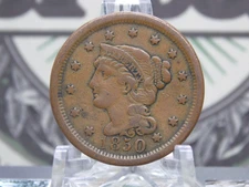 1850 Braided Hair Large Cent 1c #EC6 Copper East Coast Coin & Collectables, Inc.