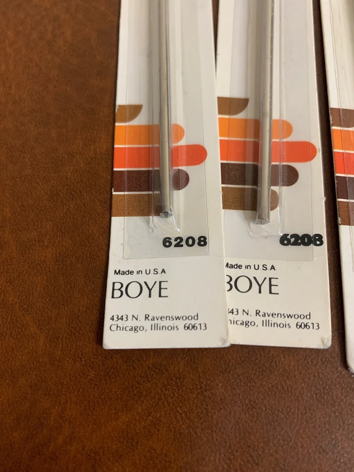 BOYE, Red Heart Lot of 7 Vintage Steel Crochet Hooks Made in USA NEW size 1-10 - Image 2 of 4