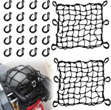 2 Pack Motorcycle Cargo Net, Heavy Duty Bunge...