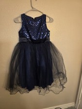 Shimmering Midnight Blue Kids Dance Costumes