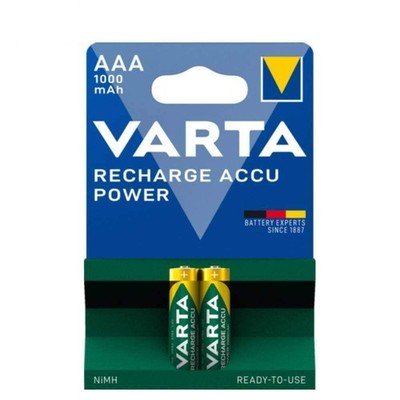 2x VARTA Recharge Power AAA NiMH Rechargeable Batteries 1000mAh 1.2V