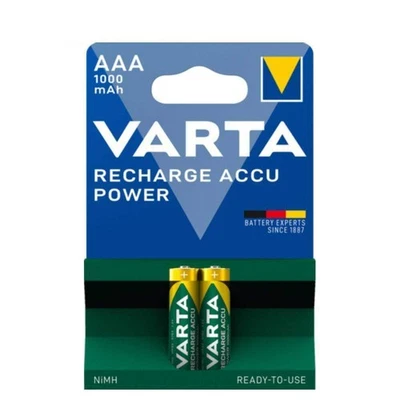 2x Accus Recharge VARTA AAA 1000mAh NiMH 1,2V - Photo 1/4