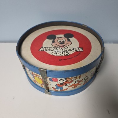 VINTAGE NOBLE COOLEY WALT DISNEY MICKEY MOUSE CLUB METAL DRUM