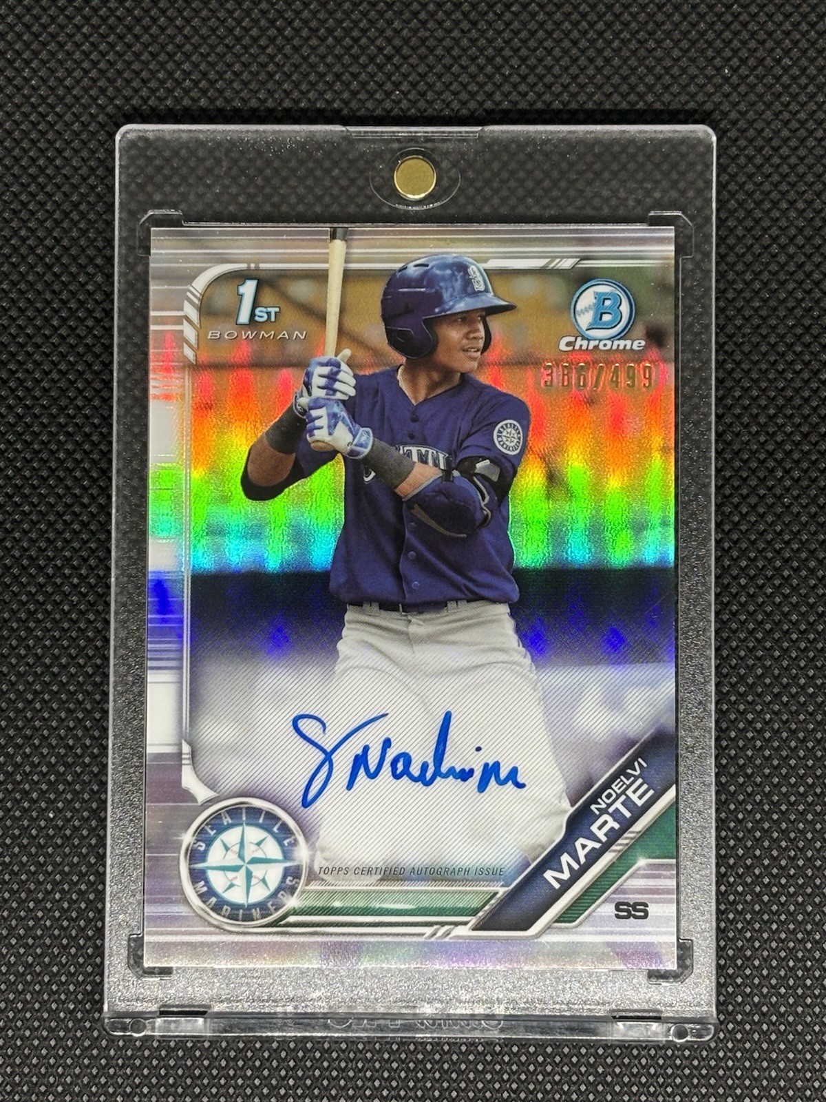 2019 Bowman Chrome 1st Prospect Auto Refractor /499 Noelvi Marte #CPA-NMA Reds
