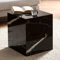 Couchtisch Finebuy Sofatisch Monobloc Schwarz Marmor Optik 40 Cm Wohnzimmertisch
