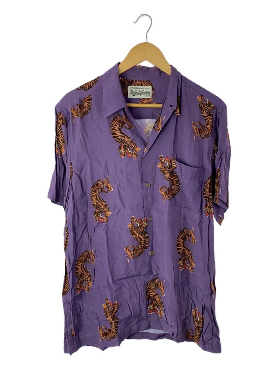 Wacko Maria Hawaiian Shirt L Rayon Purple Tiger All-Over