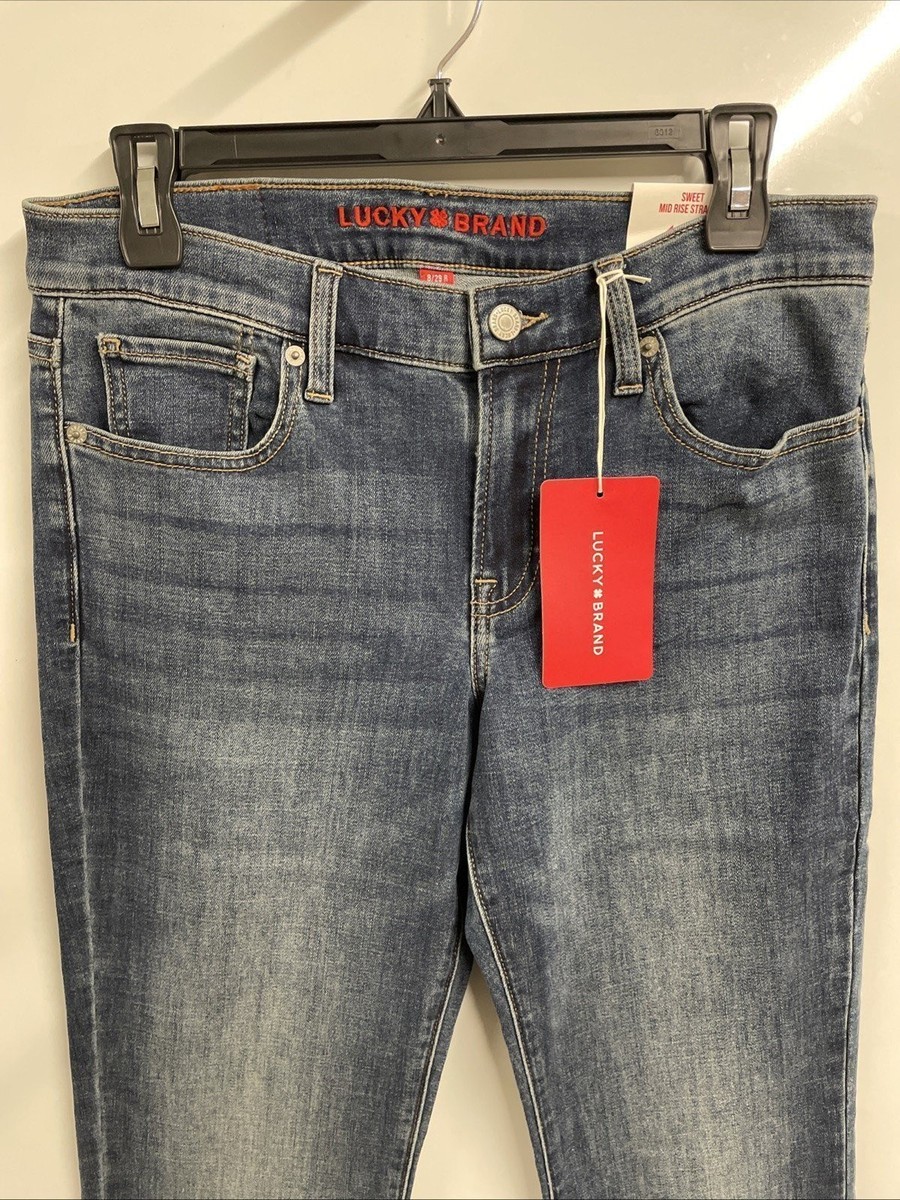 Lucky Brand Stretch Jeans Sweet Mid Rise Straight Dark Blue Curry Women's 8/29 R View 4