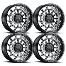 Set-4 Raceline Warp Black Machined 22x12 6x135 -44mm Wheels Rims 22 Inch
