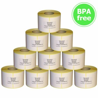Thermoetiketten für BIZERBA - 68 x 61 mm - 10 bis 30 Rollen - Hülse 40 mm