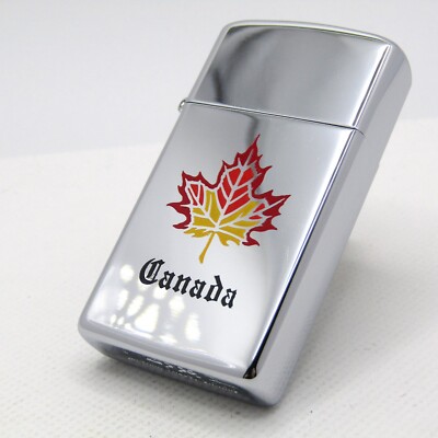 Canada Maple Leaf Engraved Niagara Falls Ontario Slim Zippo 1997