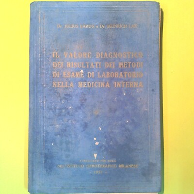 DIAGNOSEWERT ERGEBNISSE METHODEN UNTERSUCHUNG LABOR BARON LAX 1931
