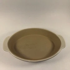 Pampered Chef Family Heritage Stoneware 8" Vanilla Oval Baker Casserole #060103