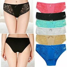 Pack of 6 Womens Knickers Underwear Ladies Lace Panties Seamless Briefs Pants