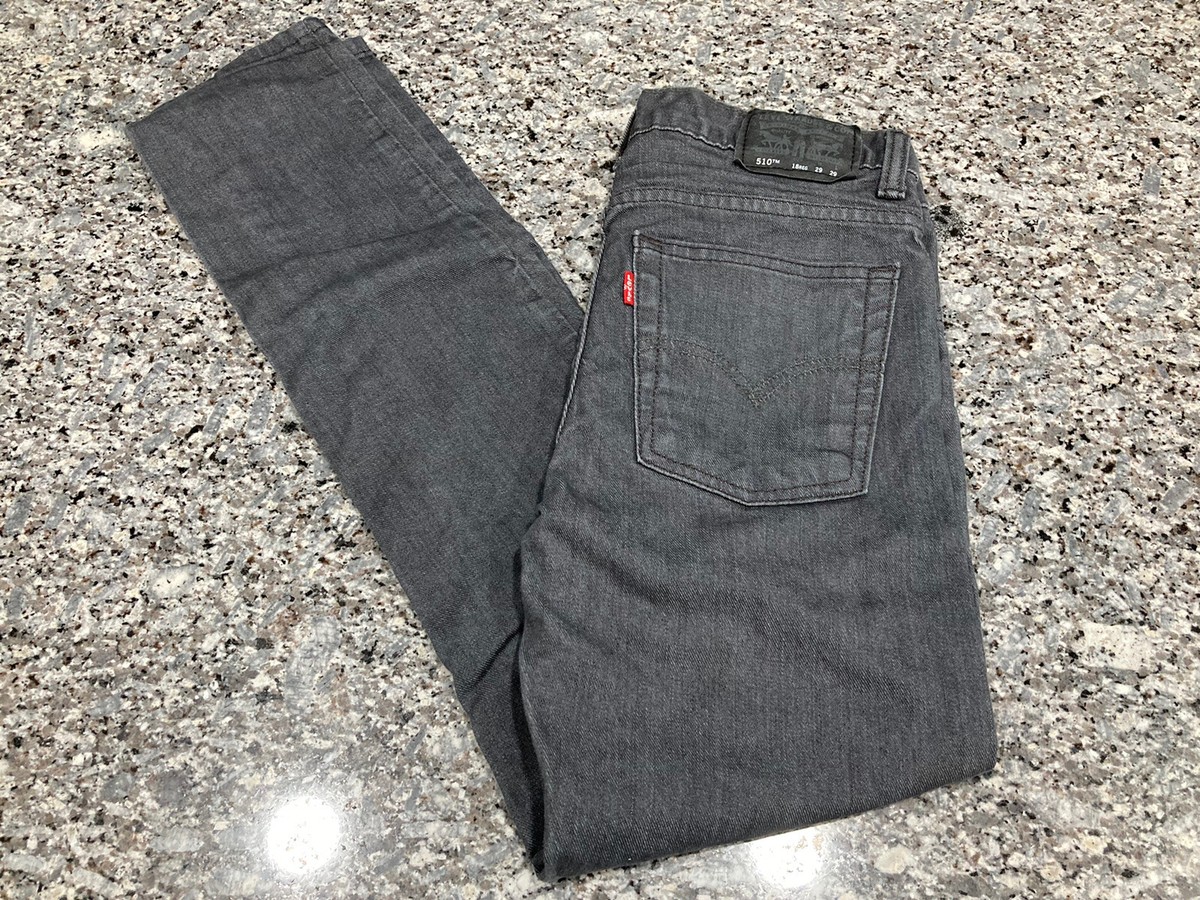 Levis 510 Skinny Jeans Boys Size 18 Regular 29 X 29 Gray Wash Denim