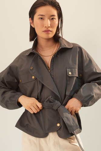New Anthropologie Mare Mare Puff-Sleeved Utility Jacket Size XL MSRP: $168 - Picture 2 of 3