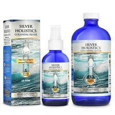 Silver Holistics Real Colloidal Silver Liquid Natural & Organic Supplement