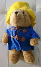 Vintage 1988 Paddington Bear Plush Eden Toys Yellow Hat Blue Jacket Tag