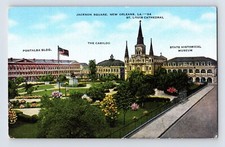 Postcard Louisiana New Orleans LA Jackson Square 1940s Unposted Linen