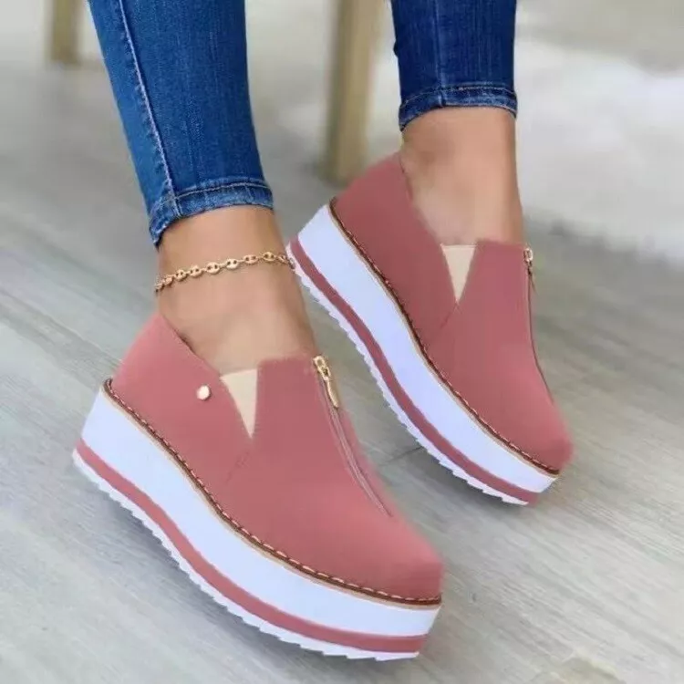 pelo Pertenecer a Pompeya Zapatillas De Cuña Deportivas Para Mujeres Zapatos Cómodo Moda Casual  Plataforma | eBay