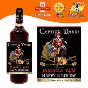 Rhum Personnalise Bleu Marine Jamaique Epice Etiquette Du Flacon Cadeau D Anniversaire Toute Occasion Ebay