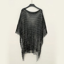 Summer Women Cape Cover Up Sun UV Protection Tassel Blouse Shawl Tops Hollow Out