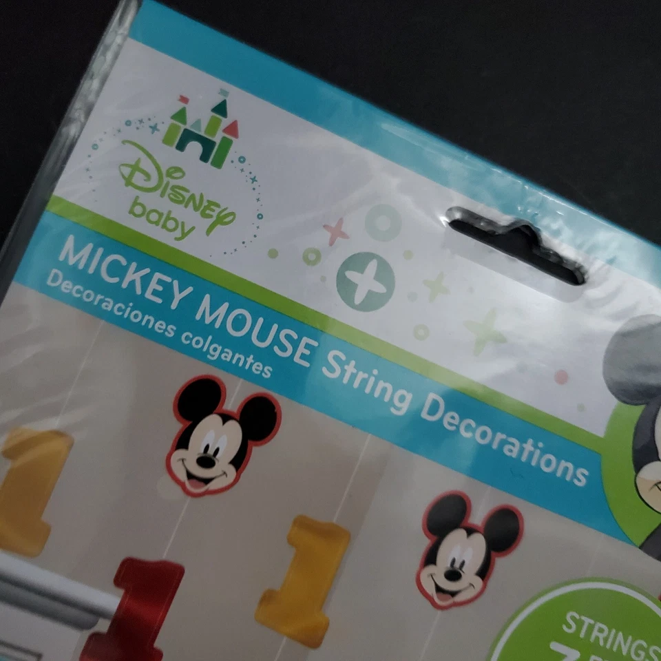 Cuerda decoraciones de fiesta de primer cumpleaños de Mickey Mouse 6 piezas de papel aluminio largo de 7 pies de Disney Foto 2 de 4