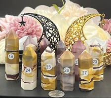 Natural Mookaite Points Pruples golds L@@K Free ship & Gift