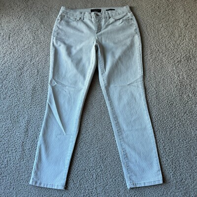 NEW Charter Club Jeans Womens 6P Blue Striped Denim Bristol Skinny Ankle Stretch