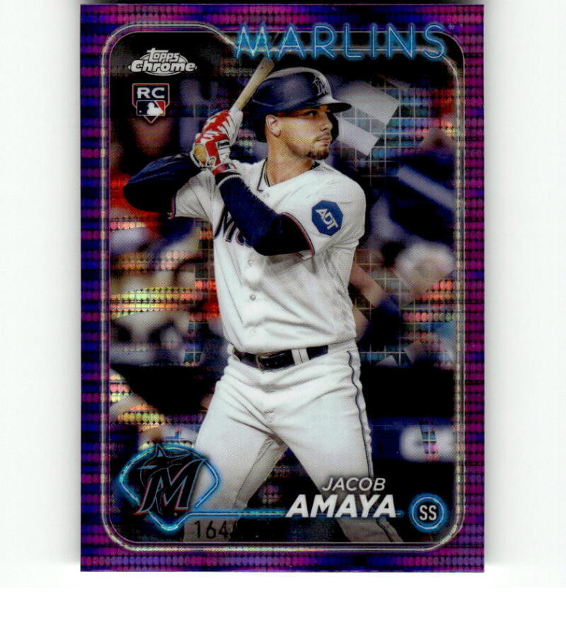 2024 Topps Chrome Sonar Purple Refractor #92 Jacob Amaya RC Rookie /275 Marlins