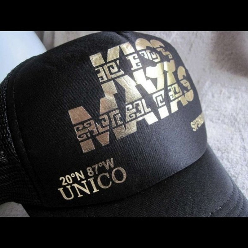 KISS MAYAS Black Gold Baseball Cap Riviera Maya Spenglish Promo Hat Only One!