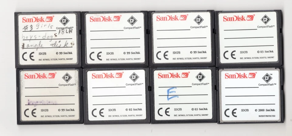 (READ!!!) Lot 8x SanDisk 32MB 128MB 256MB MEGABYTE CF Compact Flash Memory Cards - Image 2 of 4