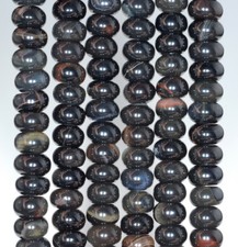 6X3MM BLACK AGATE GEMSTONE RONDELLE LOOSE BEADS 16"