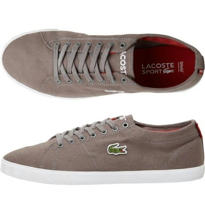 lacoste mens riberac canvas trainers