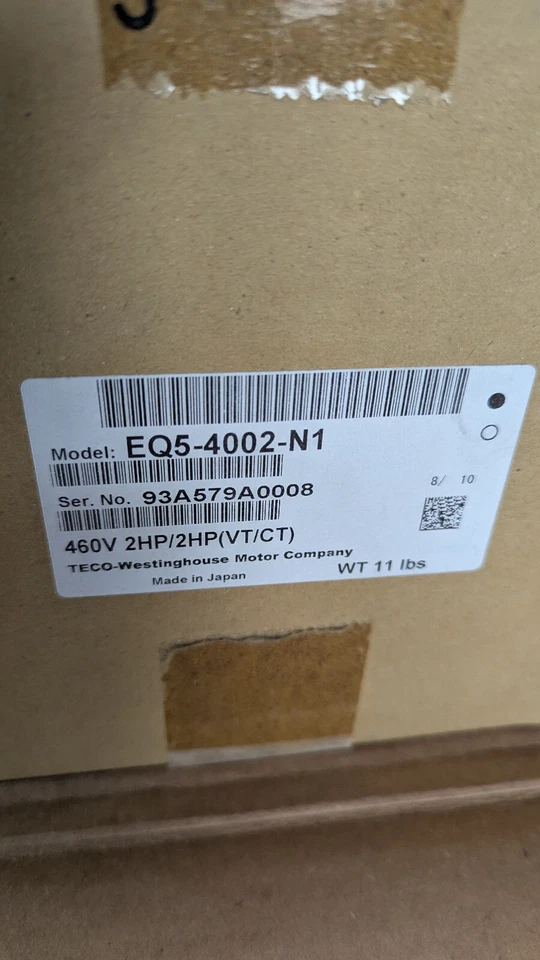 Teco Westinghouse EQ5 Series Drive, EQ5-4002-N1, 460V, 2HP, 3PH, NEW - Изображение 3 из 4