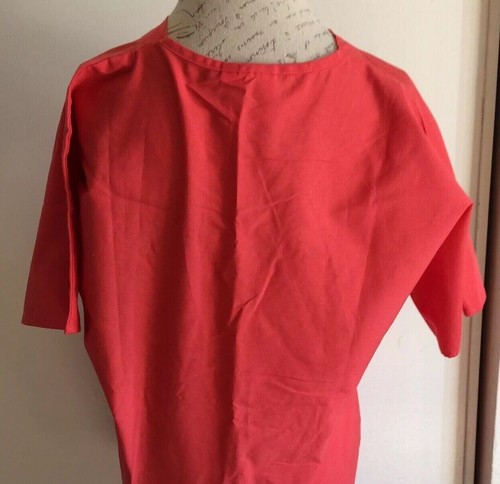 Crest Medical Nurse Uniform Scrub Size Small Top Blouse Orange Short Sleeve - Picture 7 of 12