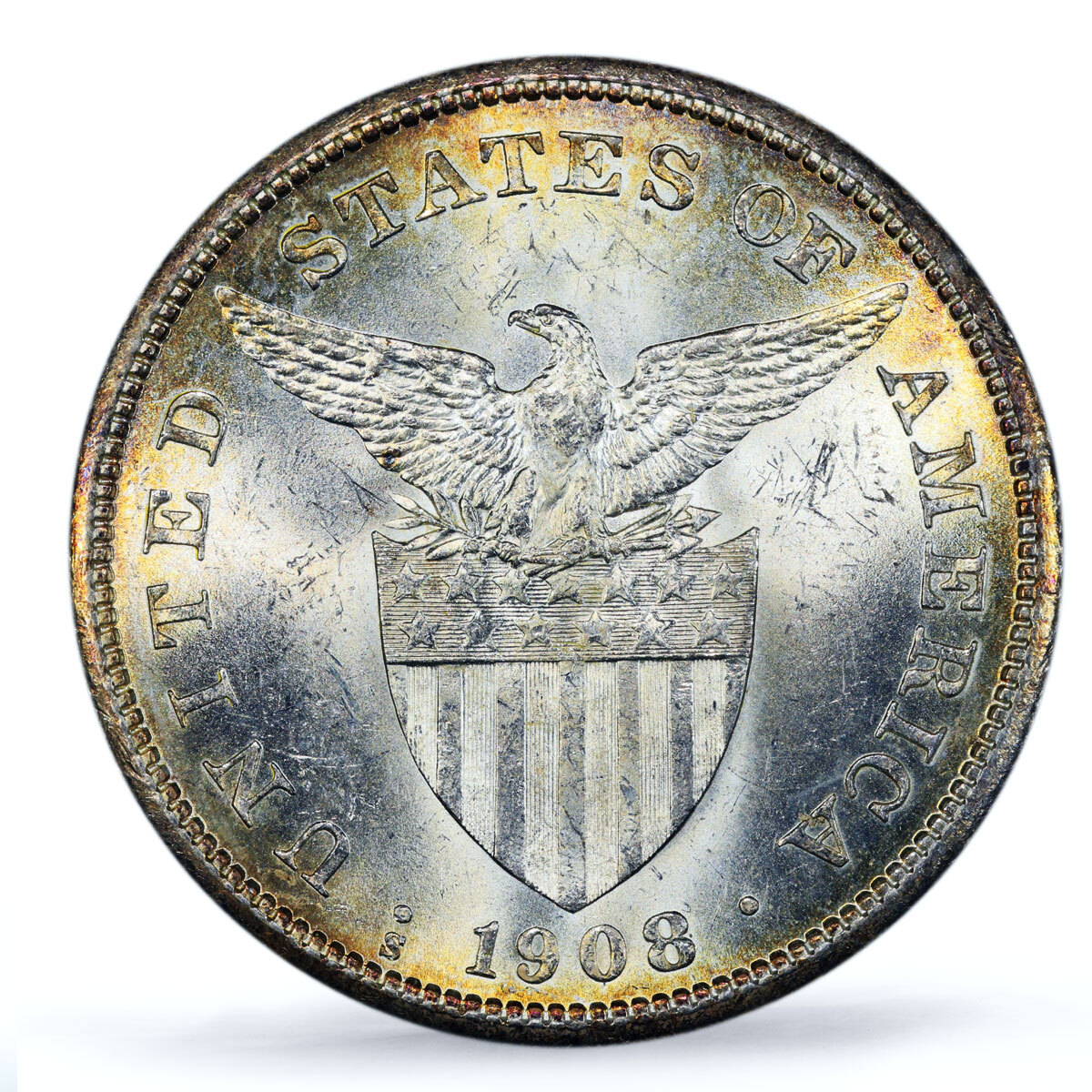 1908-S & 1897-S PCGSフィリピンペソコインセット