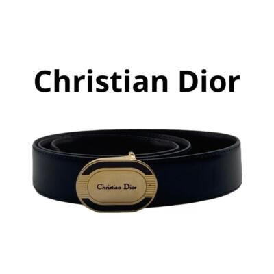 Christian Dior Authentic Vintage Men Belt Logo Buckle Brown Christian Dior Authentic Vintage Men Belt Logo Buckle Brown