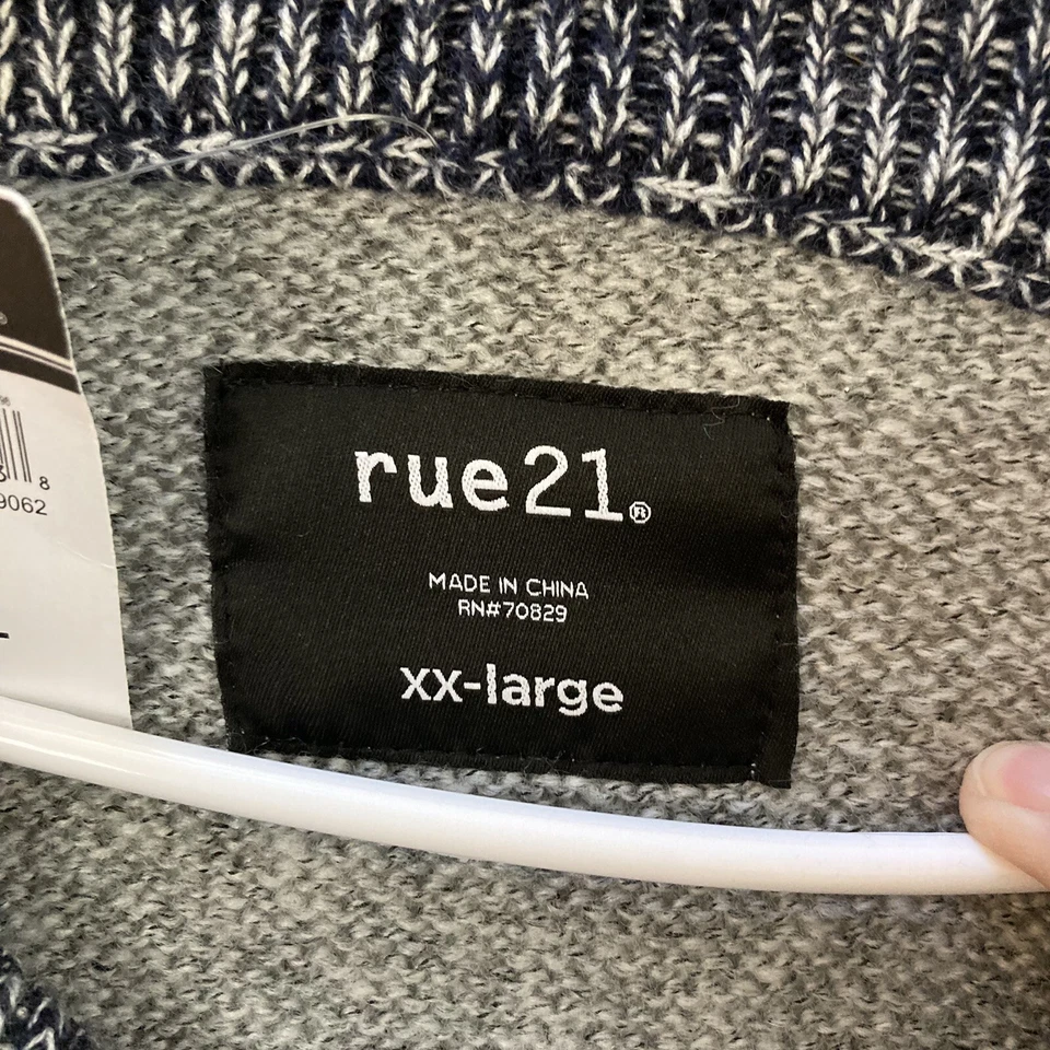 Rue 21 мужской свитер XXL темно-серый бордовый красный классический шаль воротник манжеты новый с Ярлыками - Изображение 3 из 4